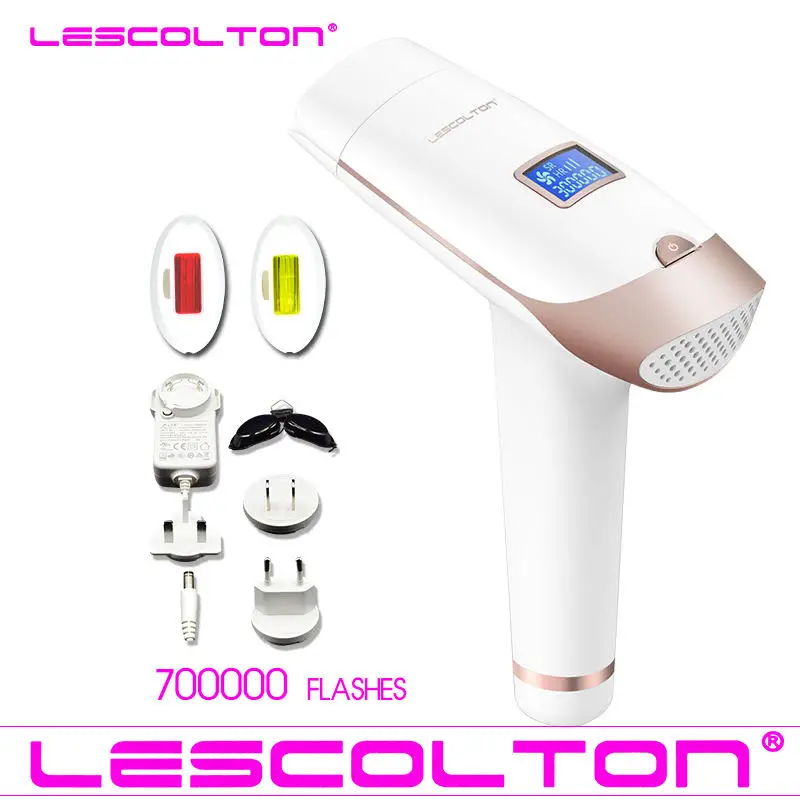 Лазерный эпилятор lescolton 1000000 раз, 4 в 1, Эпилятор IPL, эпилятор для удаления волос с ЖК-дисплеем, лазерное постоянное бикини - Цвет: 700000times 1