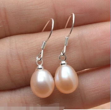 

hot sell new - Free shipping 6-7mm Pink Genuine Freshwater Pearl 925 Sterling Silver Dangle Earrings AAA new