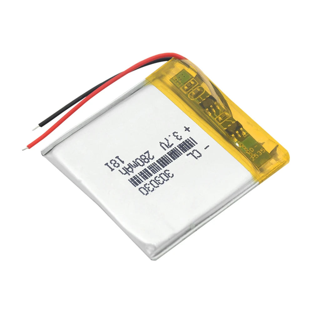 Polymer 303030 033030 3.7V 280MAH Rechargeable Lithium Battery With PCM For MP3 MP4 MP5 GPS Headset Electric Toy Voice Recorder