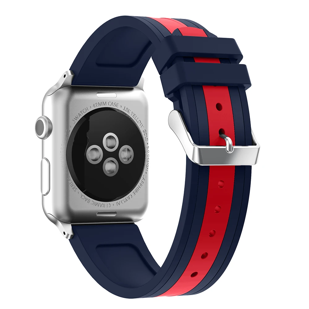 Полоса силиконовый ремешок для apple watch band 42 мм/38 мм iwatch Band 44 мм/40 мм спортивный браслет ремень ремешок для apple watch 4 3 2 1