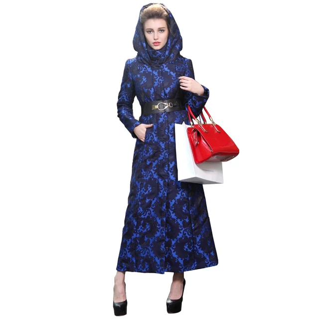 Best price at $126 Cheap Women Maxi Padded Jacket 2016 Autumn Winter New Plus Size Long Sleeve Slim Thick Coats With Hooded Long Overcoat 1390