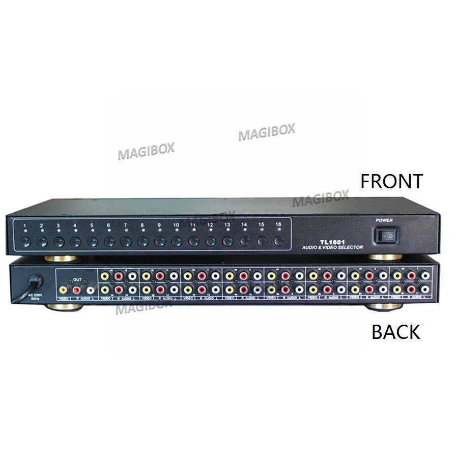 Audio Video Selector 16 Inputs 1 Outputs Video Switcher Av Switcher Av