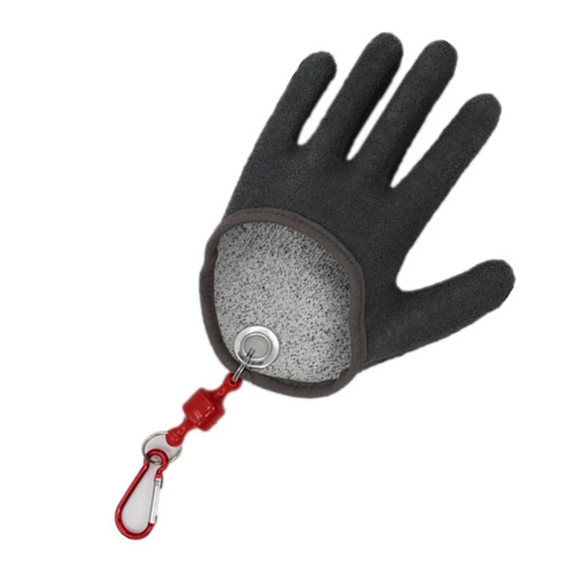 

Anti-Silp Full Fingers Fishing Gloves Left Right Hand Fishing Hunting Glove Catch Fish with Lanyard Carabiner Fishing Accessory