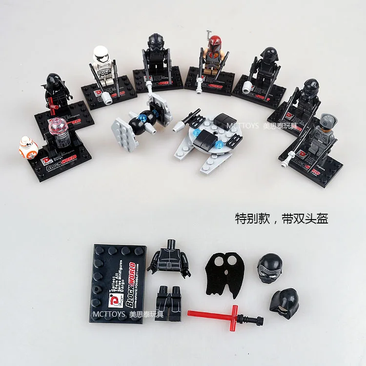 8 шт. Звездные войны R2D2 BB8 Kylo Ren Storm Troopers Империал SHORETROOPER световой меч фигурку Minifig