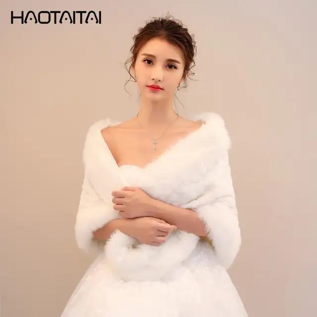 Disc New Arrival White Bridal Wraps 2018 Wedding Cheap jacket women cloak cape mariage wedding shawl