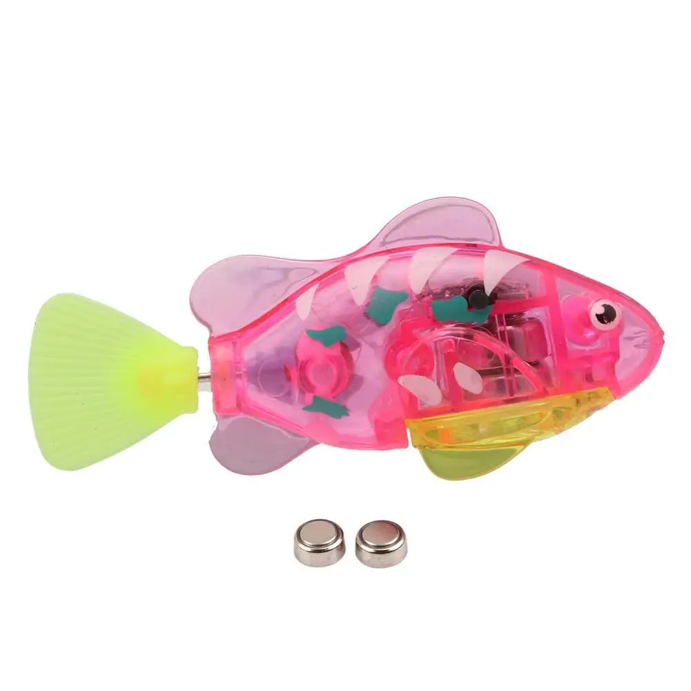 Электронная рыба, активированная на батарейках, игрушка для плавания, детская Роботизированная Игрушка для домашних животных, праздничный подарок, может плавать - Цвет: Розовый