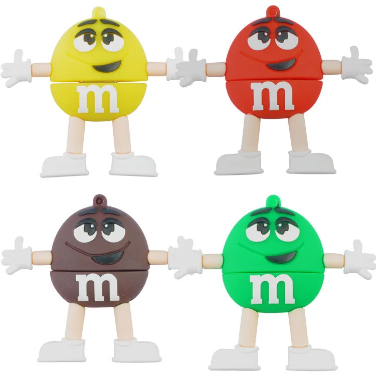 apple pen drive Usb Flash Drive Cartoon Chocolate M&M Flash Memory Card Pen Drive 32GB Usb Stick 64G Pendrive 128GB 16G 8G Flash Drive Best Gift usb pen