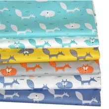 Buulqo хлопок саржевого хлопка с принтом лисы дети хлопок ткань для DIY шитье ремесло лоскутное хлопок материал