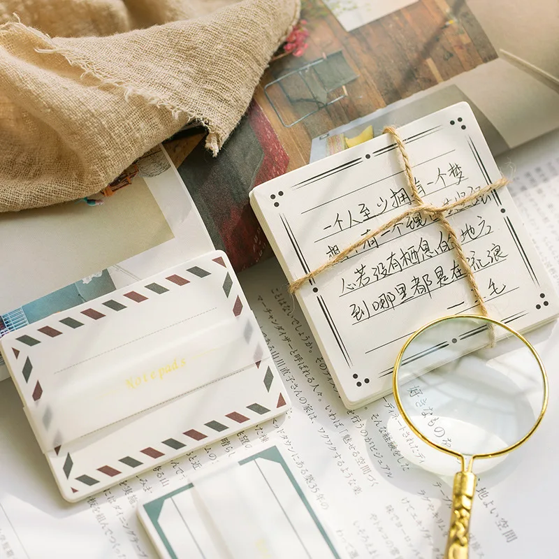

1set Memo Pads Sticky Notes Kawaii Simple travel Paper Notepad diary Scrapbooking Stickers Office School stationery Notepad
