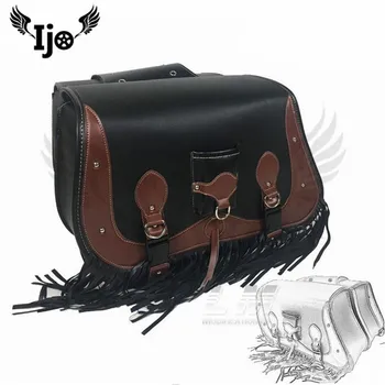 

motorbike saddlebag retro Motorcycle Bag for kawasaki honda suzuki yamaha universal leather saddle bag tool bag side bag