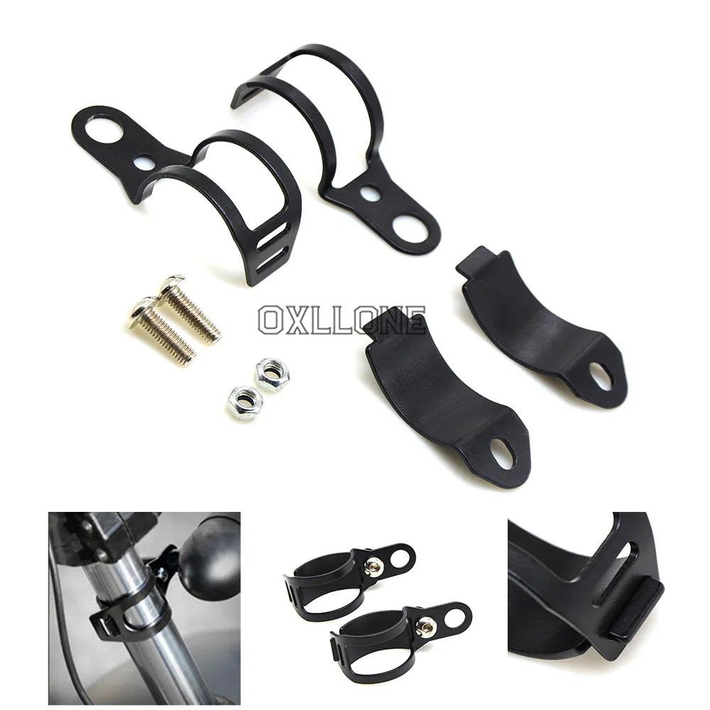 

Motorcycle Turn Signals Relocation Fork Clamps Mount Light Holder lamp mount Bracket front 30MM-45MM fork Black 1 pair