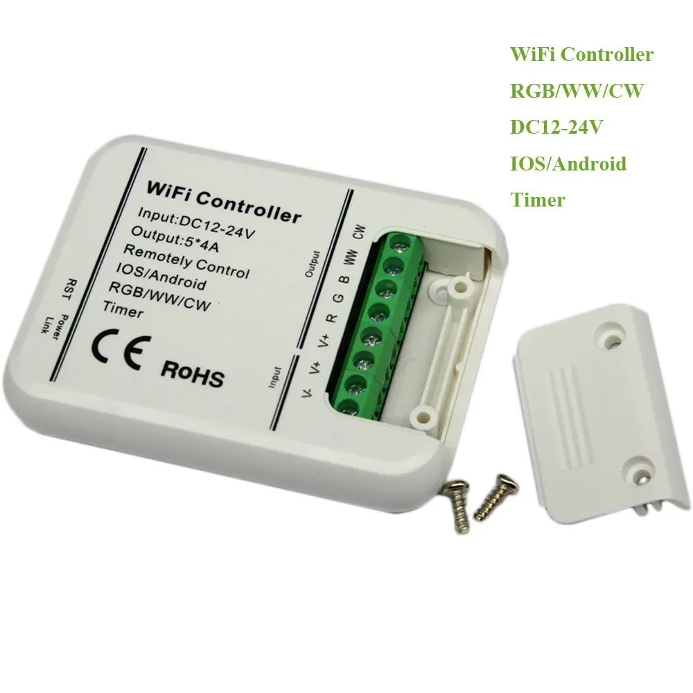

C19 Dimmable Wireless DC 12-24V IOS Android WIFI Remote 5 Channel Controller for RGB/RGBW LED Strip Light Lamp Bulb LD686