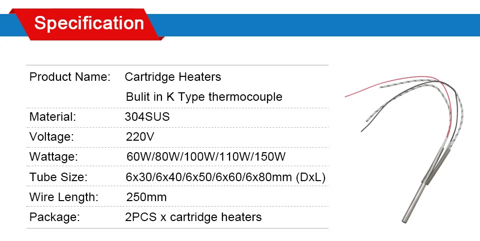 220v com tipo k, tamanho de termopar