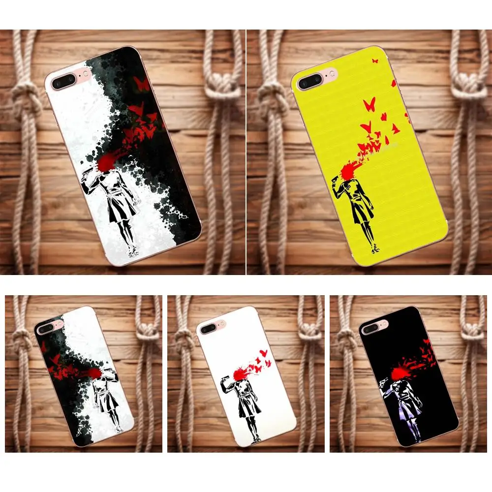 

For LG G2 G3 mini spirit G4 G5 G6 K4 K7 K8 K10 2017 V10 V20 V30 Soft Print Phone Banksy Graffiti Suicide Butterfly Gold London