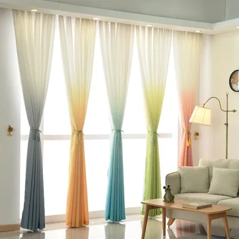 

High-end Curtains for Living Dining Room Bedroom Telilun Gradient Color Screens Curtains Thickened Decoration Wedding Cloth