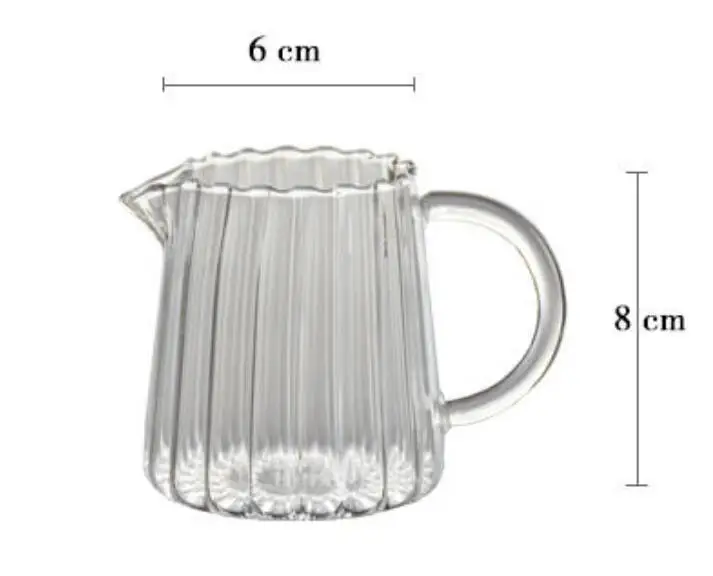 A1 простой ручной работы полосатый маленький молочный кувшин термостойкая стеклянная молочная чашка чайная машина ярмарка чашка молочный бак ультра-тонкий lo1010154