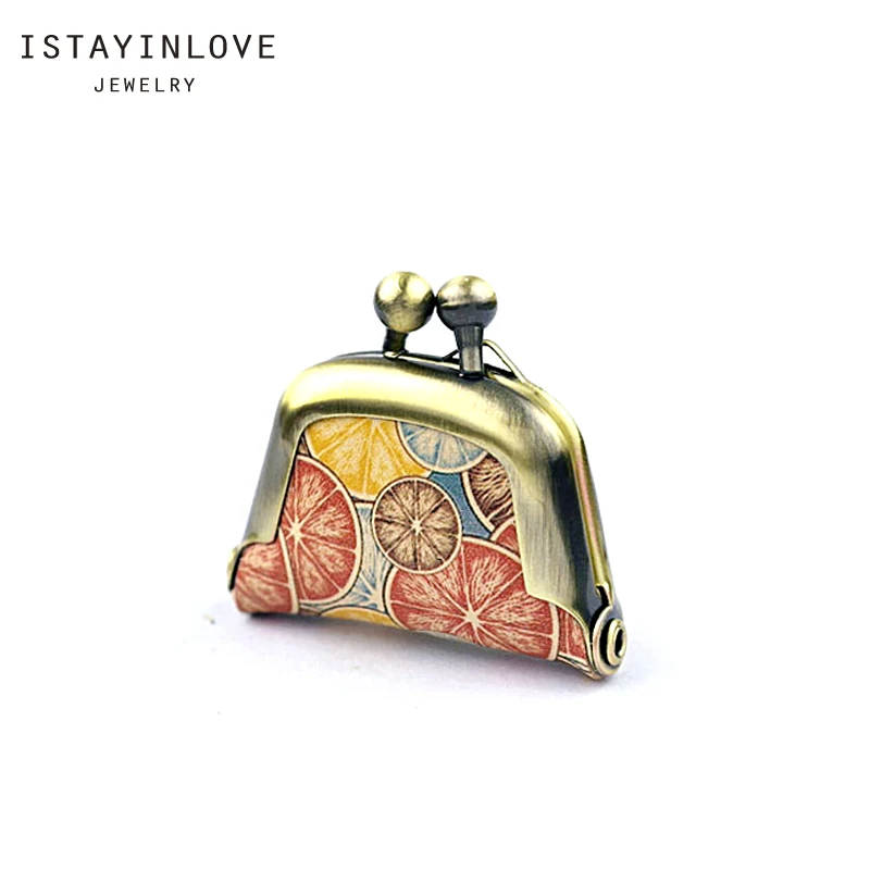 

ISTAYINLOVE JEWELRY Handmade Fruit Orange Photo Leather Tiny Coin Message Purse Pendant Mini Ball Chain Necklace Jewelry QB025