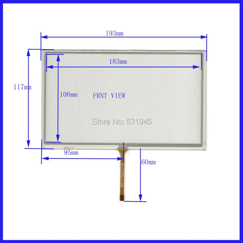 

ZhiYuSun HST-TPA8.0BF compatible 8 Inch Touch Screen 193mm*117mm for 8 GPS GLASS 193*117 for tble or gps touch on AT080TN64