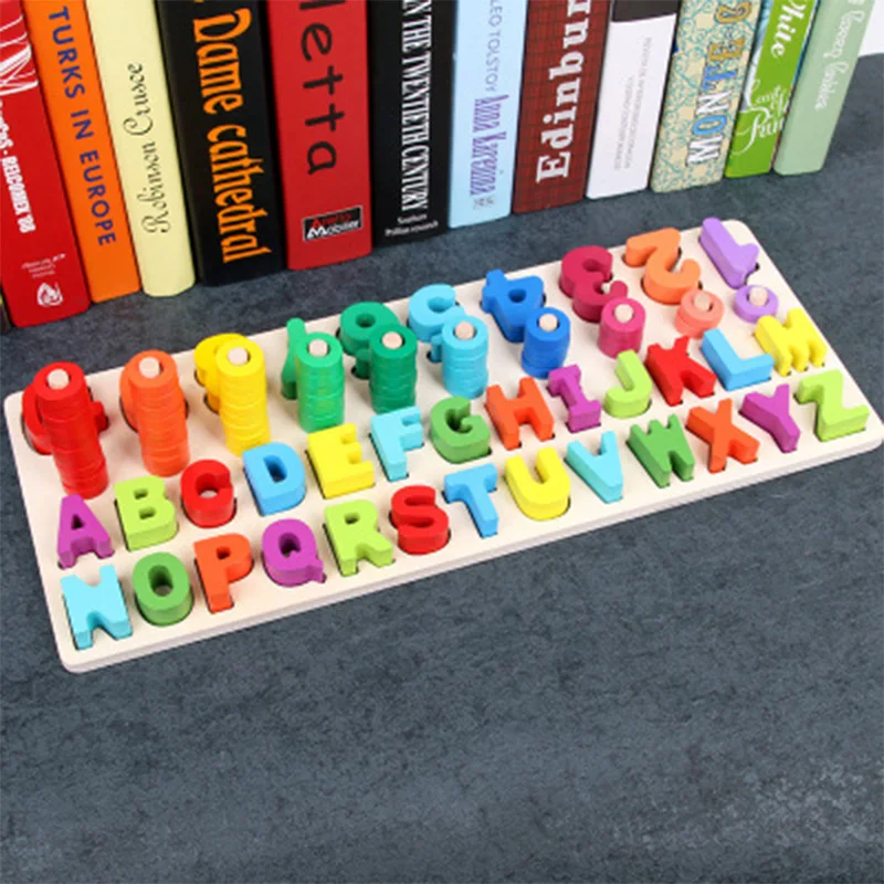 

Montessori Math Toys Digital Shape Pairing Learning Preschool Counting Board Kids Educational Wooden Toys for Children Gift