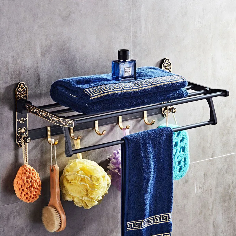 Black European Restore Ancient Ways Fold Towel Frame Bath Towel Frame TOILET Luggage Carrier Space Aluminum Shower Room Pendant Black European Restore Ancient Ways Fold Towel Frame Bath Towel Frame TOILET Luggage Carrier Space Aluminum Shower Room Pendant