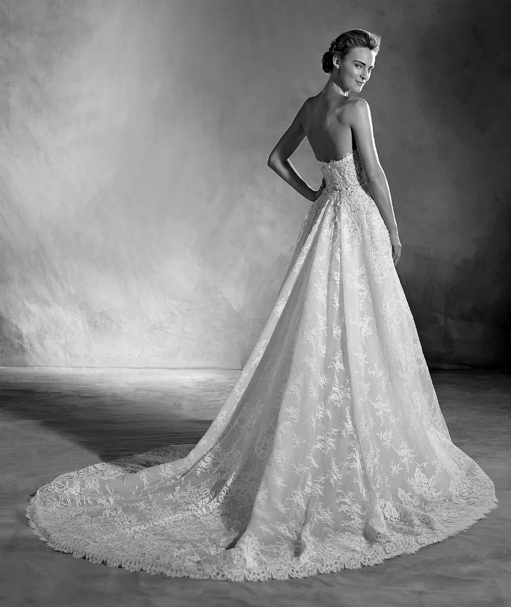 Современный съемный Overskirt свадебное платье кружево бусины Милая низкая назад белое свадебное платье сексуальные свадебные платья