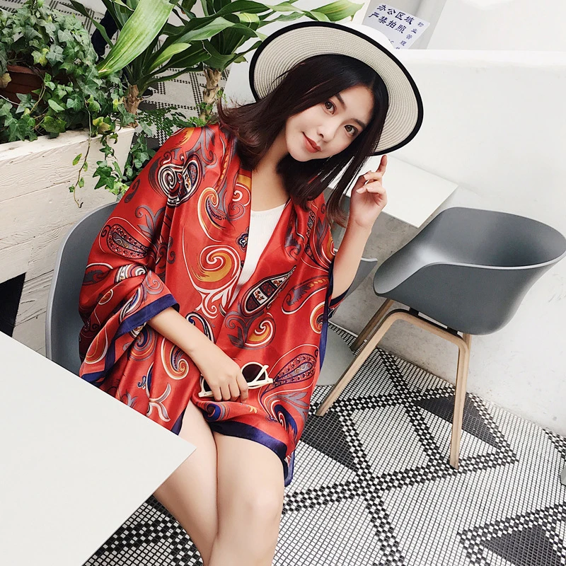 Spring and summer new printing casual sweet big cute scarf shawl dual-use long sea resort sunscreen beach breathable |