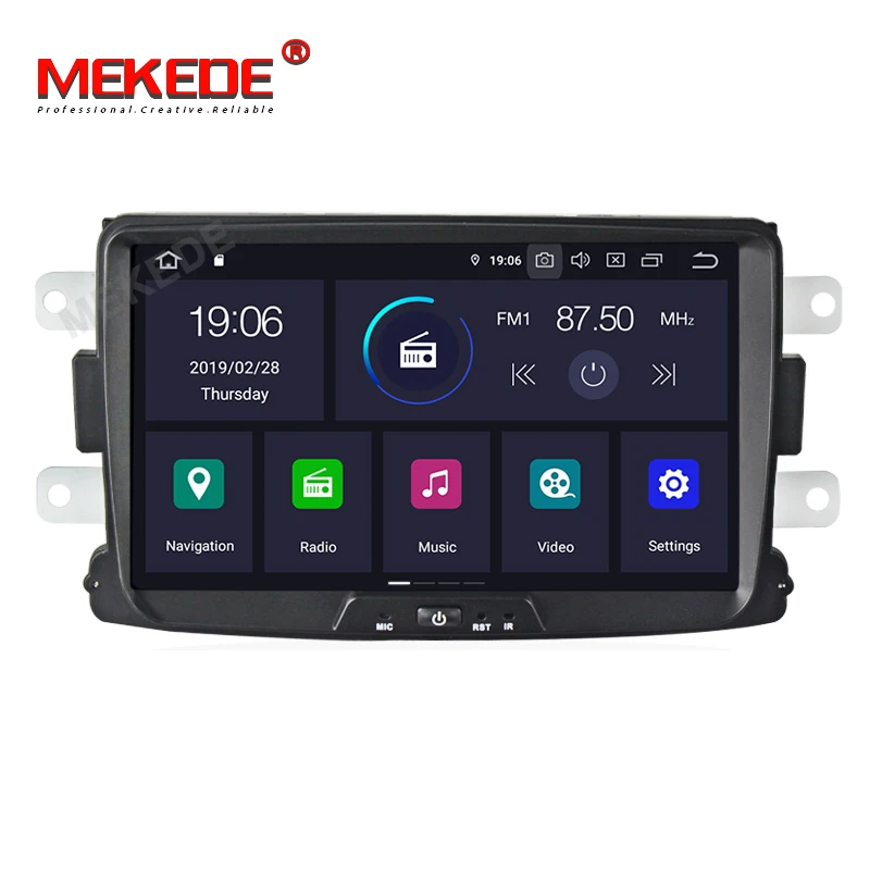 Excellent MEKEDE 1 Din Auto Radio Android 9.0 For Dacia/Sandero/Duster/Captur/Lada/Xray 2/Logan2 Car Multimedia Video Player GPS DVR 1