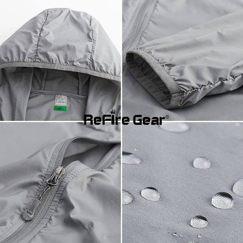 Refire gear Sunproof тонкая куртка с капюшоном Мужская дышащая быстросохнущая кожа куртки пальто Повседневная модная легкая походная одежда для рыб