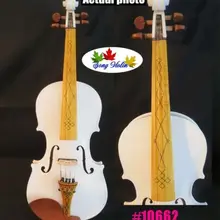 Красивый белый цвета лучшее Craft 4/4 Электрический Скрипки+ акустическая Скрипки#10662