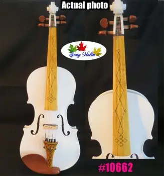

Nice White colors best craft 4/4 electric violin +Acoustic violin #10662