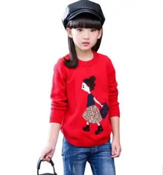 

Autumn Winter girls sweaters children casual lovely cartoon sweater pullovers baby girl clothes Kids Christmas clothing 4-12Y