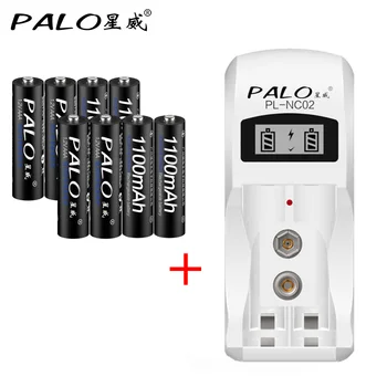 

2 Slots LCD Display Smart Battery Charger For NI-MH NI-CD AA AAA 9V 6F22 Battery + 8Pcs NI-MH 1.2V AAA Rechargeable Batteries