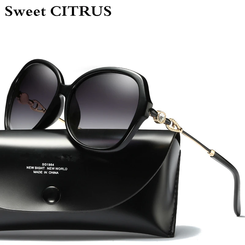 

Sweet CITRUS Fashion Brand Polarized Sunglasses Women Diamonds design Sun glasses For Ladies Driving Female UV400 Mirror Eyewear