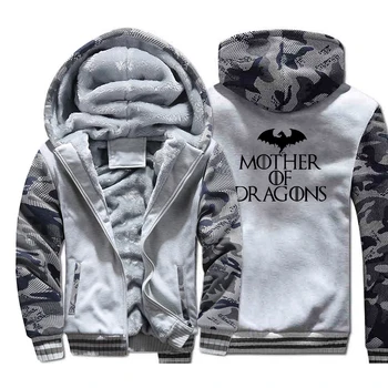 

Game Of Thrones Mother Of Dragon Camo Hoodies Daenerys Mens Jacket 2019 New Winter Warm Hoody Fleece Camouflage Bodywarmer Coat