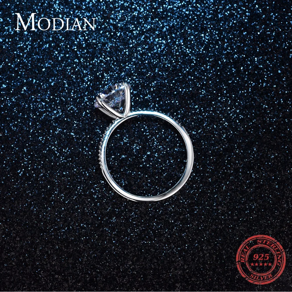 Modian Настоящее 925 пробы Серебряное модное Брендовое кольцо десять сердец CZ свадебные кольца на палец для женщин обручальное юбилейное ювелирное изделие