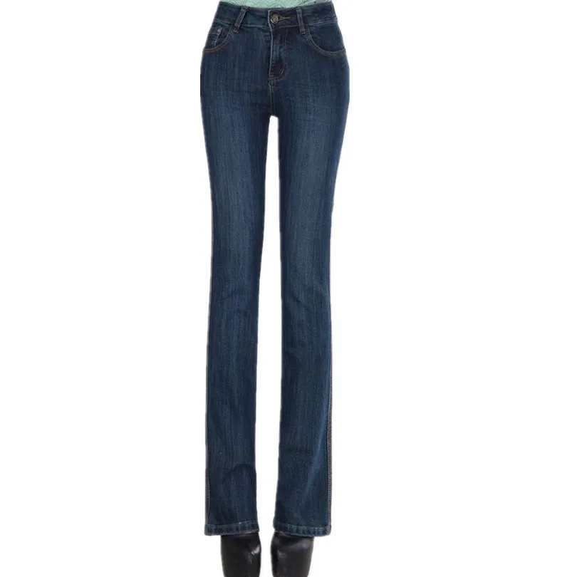 Новые джинсы Flare Штаны Женщины высокой талией эластичные джинсы женские Штаны
