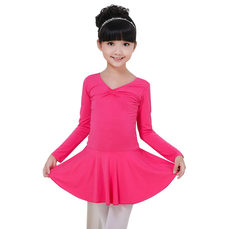 Wennikids Kids Girls Classic Dance Ballet Dress Long Sleeve Leotard