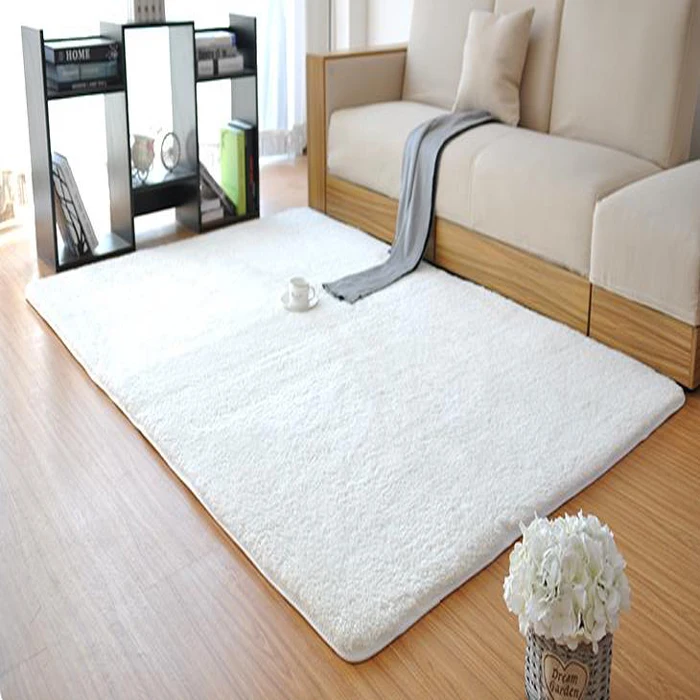 

New Fashion White Fluffy Rugs Anti-Skid Shaggy Area Living room Home Bedroom Carpet Thick coral velvet Floor Mat LOSICOE-S10