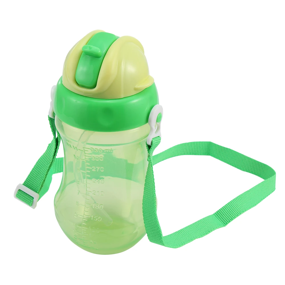330mL Water Bottles Children Kids Learn To Drink Thermos Straw Bottle