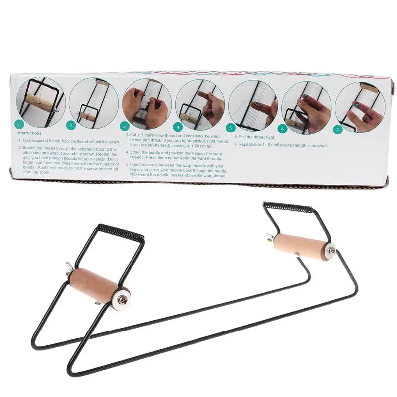 

OOTDTY 1 Set Wood Weaving Knitting Beading Loom Kit for Jewelry Bracelets DIY Handmade Knitting Machine Child Educational Toys
