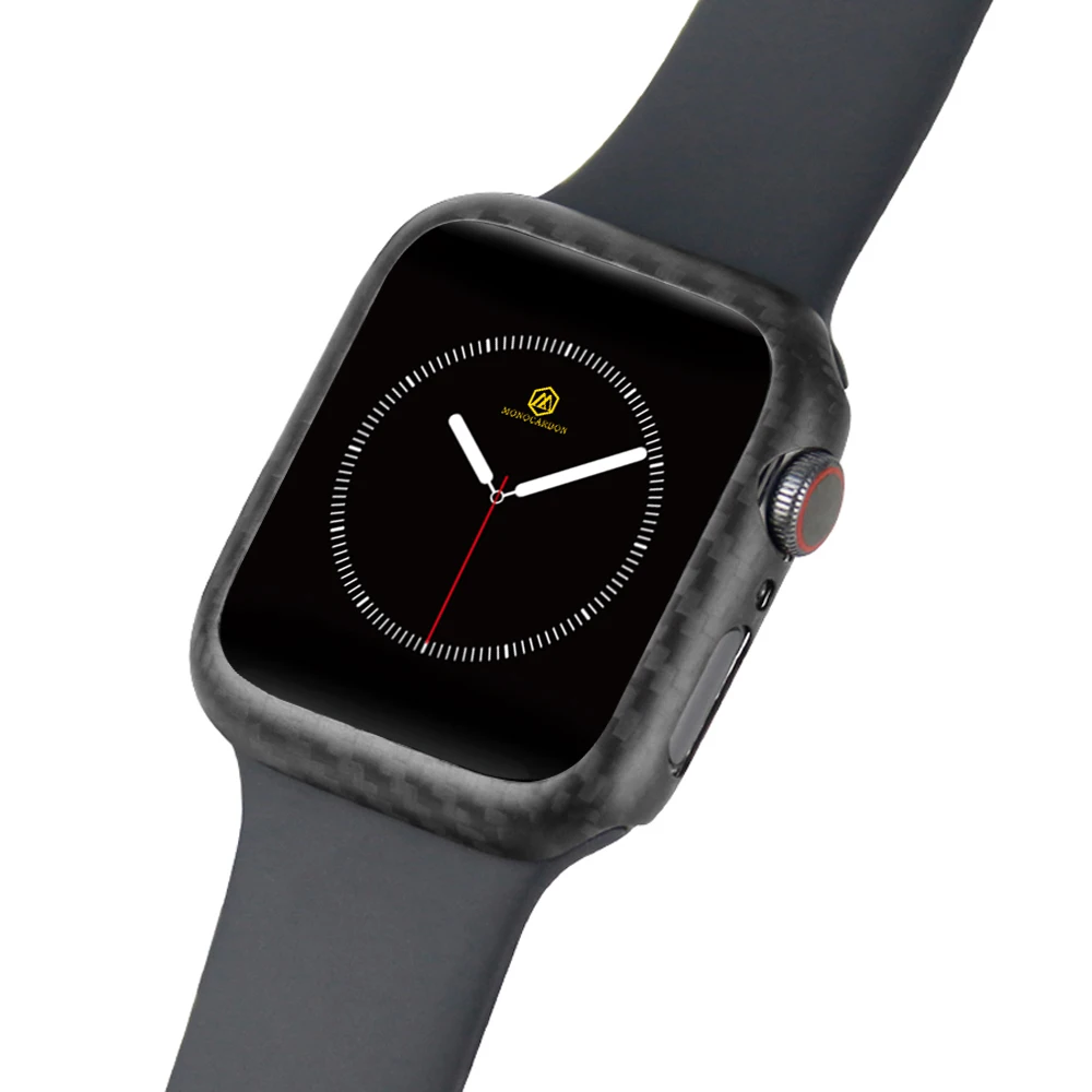 MONOCARBON Тонкий чехол из настоящего углеродного волокна для Apple Watch 44 мм 40 мм серии 4 Gen 4 чехол из углеродного волокна