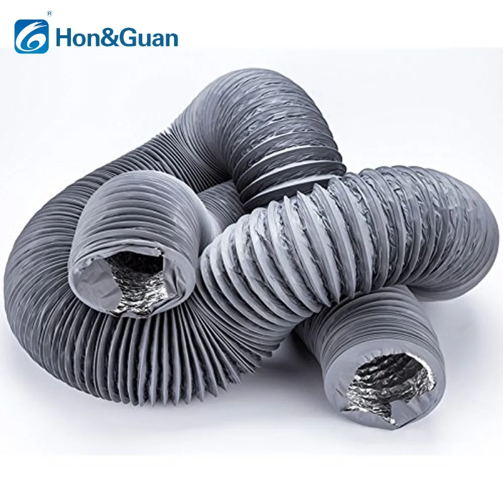 Hon& Guan 5 м/10 м выхлопная труба алюминиевый гибкий вентилятор воздуховод вентиляционный шланг для внутренней вентиляции(4 ''~ 8'', серый