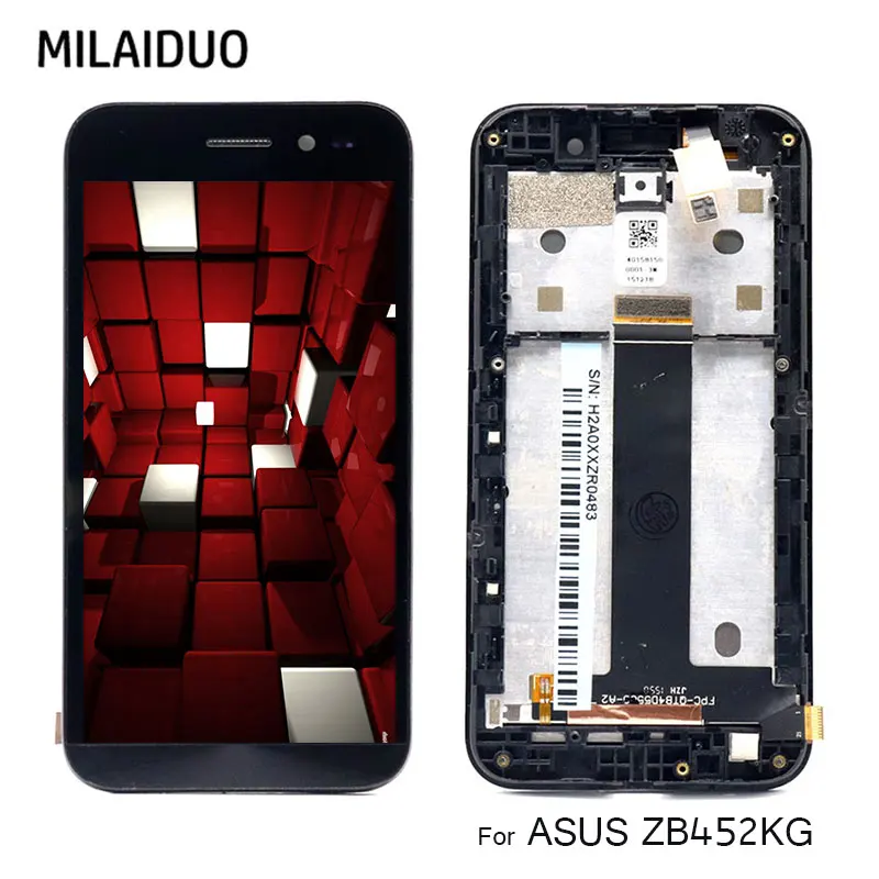 

LCD Display For ASUS ZenFone Go ZB452KG X014D Touch Screen Digitizer Black With Frame Full Assembly Replacement