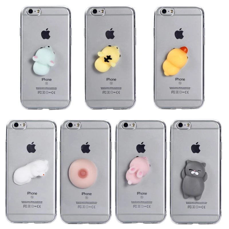 Squishy Case for iPhone 6 6s Cover 3D Cute Soft Silicone Pappy Cat Capinha Para On iPhone 6 6s Plus Hoesje Funda Etui Coque|case for iphone|case for iphone 6case plus -