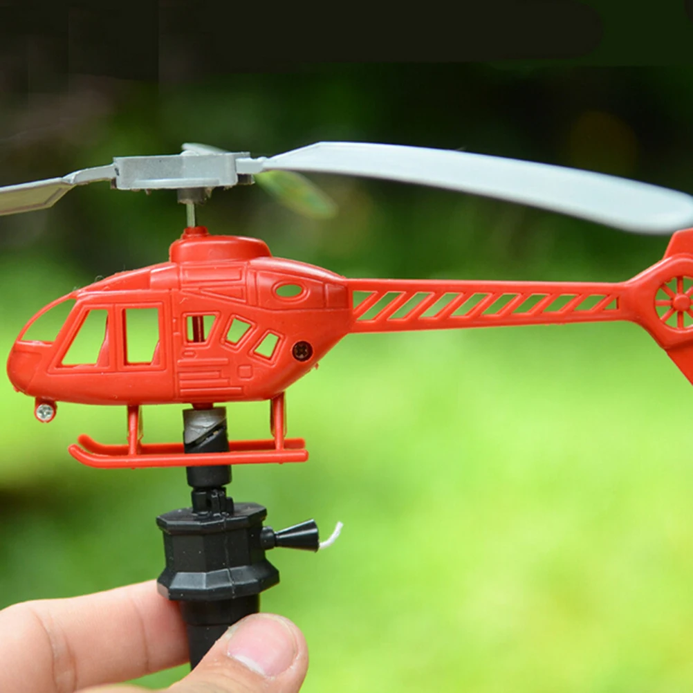 Model Aircraft Helicopter Handle Pull The Plane Aviation Funny Cute Outdoor Toys For Children