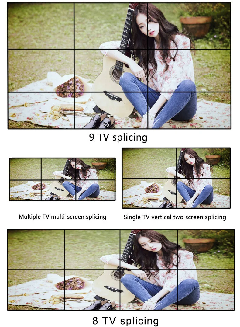 9 Channels TV Wall Controller 3x3 2x4 4x2 HDMI DVI VGA USB Video Processor TV Splicing Box With RS232 Control