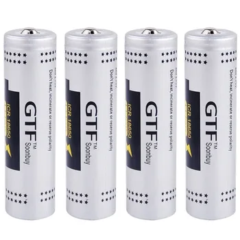 

GTF 3.7V 18650 Battery 3000mAh Real Power Capacity Li-ion Rechargeable Pointed Battery For Flashlight Torch Drop shipping Cells