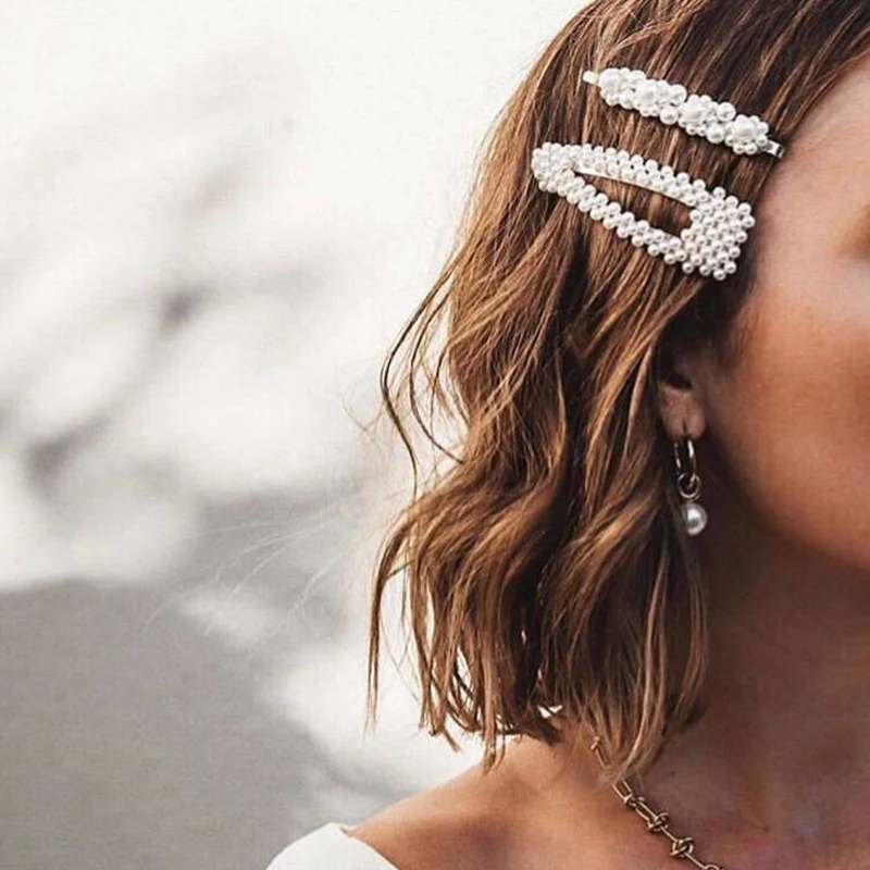 

Solememo 2019 New Arrivals Imitation Pearl Hair Clip Snap Hair Barrette Stick For Women Party Wedding Jewelry Hot Sale F0122