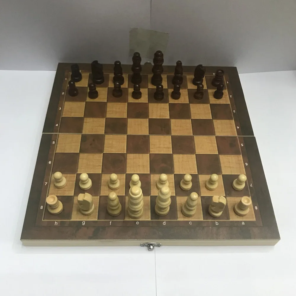 Дизайн складной 3 в 1 деревянный международный шахматный набор доска дорожные игры шахматы нарды шашки развлечения#293289