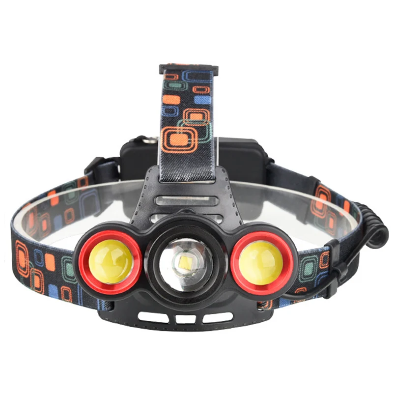 Litwod Z202305 XM-L T6+2*COB LED Headlamp head Lamp light use 2*18650 battery 5000 lumen fishing lamp head flashlight - Emitting Color: E